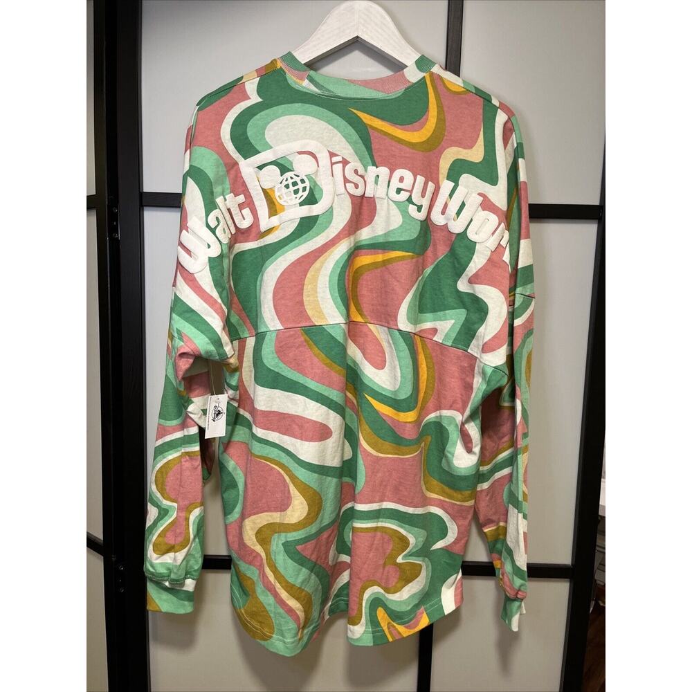 NWT Walt Disney World Spirit Jersey Unisex Large Green Pink Brown Swirl